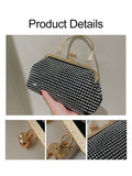 Silver Rhinestones Evening Clutch Crystal Dinner Party Wedding Purses Handbag