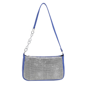 Rhinestones Shoulder Clutch Bag for Women PU Leather Evening Bag