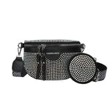 Rhinestones Small Fanny Pack Women Waist Pack Shoulder Crossbody Phone Purses