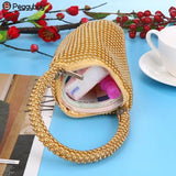 Metal Evening Clutch Bag Diamond Chain Handbag For Wedding