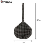 Metal Evening Clutch Bag Diamond Chain Handbag For Wedding