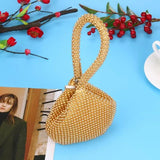 Metal Evening Clutch Bag Diamond Chain Handbag For Wedding