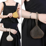 Metallic Evening Clutch Bag Rhinestones Women Handbag
