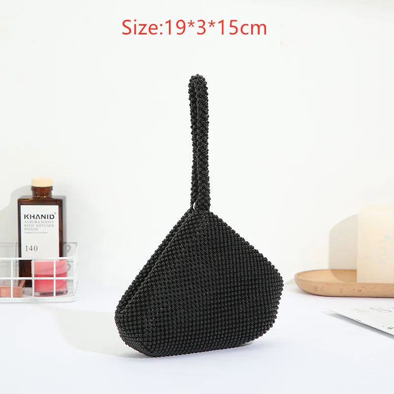 Metal Evening Clutch Bag Lady Diamond Handbag Wedding Bag