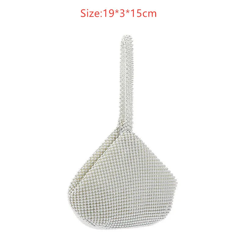 Metallic Evening Clutch Bag Rhinestones Women Handbag