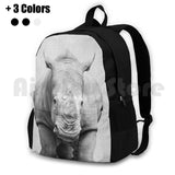 Rhino-Black Hiking Backpack Wild Animals Peekaboo Nursery Modern