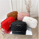 Embroidery Camera Bag Chain Square Bag Leisure Women Shoulder Bag