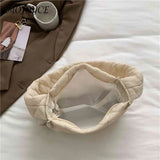 Rhombic Lattice Cotton-Padded Bag Embroidery Thread Ladies Hand Bags Quilted