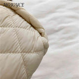 Cotton-Padded Embroidery Hand Bag Quilted Autumn Winter for Holiday Party