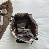 Rhombic Lattice Top-handle Bag Quilted Warm Lightweight for Weekend Vacation