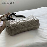Rhombic Lattice Ladies Handbags Large Capacity Women Cotton-padded Bag