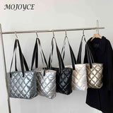 Rhombic Lattice Ladies Handbags Large Capacity Women Cotton-padded Bag