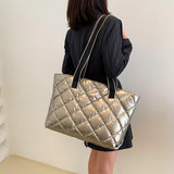 Rhombic Lattice Ladies Handbags Large Capacity Women Shoulder Bag Quilted