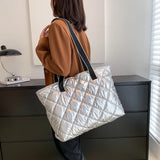 Rhombic Lattice Ladies Handbags Large Capacity Women Shoulder Bag Quilted