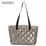 Rhombic Lattice Women Shoulder Bag Large Capacity Quilted Warm P