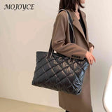 Rhombic Lattice Women Shoulder Bag Large Capacity Quilted Warm P