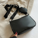 Embroidered Chain Shoulder Bag with Purse