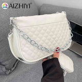 Embroidered Chain Shoulder Bag with Small Purse