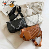 Embroidered Chain Crossbody Bag with Small Purse for Weekend Vacation