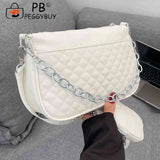 Embroidered Chain Crossbody Bag with Small Purse for Weekend Vacation
