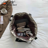 Rhombic Lattice Shoulder Bag Large Capacity Women Female Hand Bag