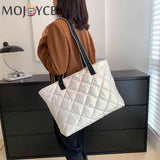 Rhombic Lattice Shoulder Bag Large Capacity Women Hand Bag Quilted Lightweight