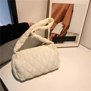 Quilted Rhombic Lattice Underarm Bags for Holiday Party