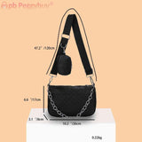 Embroidered Chain Women Crossbody Bag with Small Purse for Travel