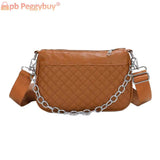 Embroidered Chain Women Crossbody Bag with Small Purse for Travel