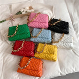 Rhombus Chain Small Women's Shoulder Bag Western Style Messenger Bag