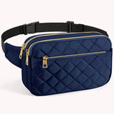 Rhombus Pattern Fanny Pack Multi-Pockets Messenger Bag