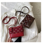 Rhombus Chain Shoulder Bag 18X7X13cm