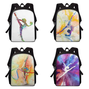 Rhythmic Gymnastics Print Backpack For Girls 15 Inch Backpacks For Women Kids Ba