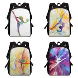 Rhythmic Gymnastics Print Backpack For Girls 15 Inch Backpacks For Women Kids Ba