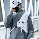 Ribbons Messenger Chest Bags Hip Hop Streetwear Men Vest Bag