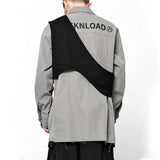 Ribbons Messenger Chest Bags Hip Hop Streetwear Men Vest Bag