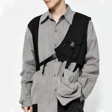 Ribbons Messenger Chest Bags Hip Hop Streetwear Men Vest Bag