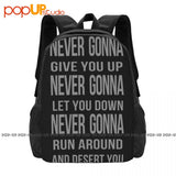 Rick Astley Never Gonna Song Backpack Large Capacity Portable Storage Bag