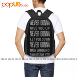 Rick Astley Never Gonna Song Backpack Large Capacity Portable Storage Bag