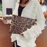 Leopard Crossbody Bag with Carbon Fiber Wallet