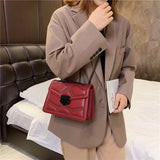 Rivet Chain PU Leather Crossbody Bags For Women Shoulder Bag Lady Handbags
