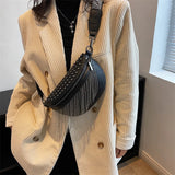 Rivet Crossbody Bag Saddle Chest Bag Waist Pack Purse