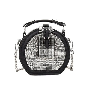 Circular Crossbody Bag Beading Chain Shoulder Handbag