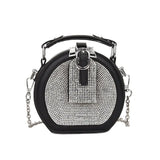 Circular Crossbody Bag Beading Chain Shoulder Handbag
