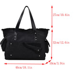 Canvas Shopper Tote Bag Large Capacity Rivet Shoulder Bag for Women