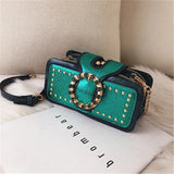 Small Square Rivet Shoulder Bag High Chain Crossbody Bolsa De Hombro
