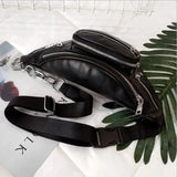 Rivet Style PU Waist Bag Chain Fanny Pack Steampunk Retro Rock Belt
