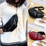 Rivet Style PU Waist Bag Chain Fanny Pack Steampunk Retro Rock Belt