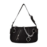 Rivet Women Shoulder Bag Casual Handbag With Mini Pocket Chain