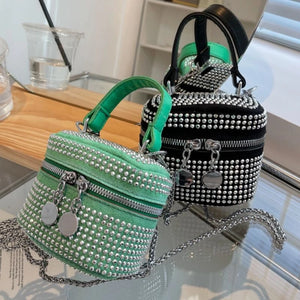 Rivet Women's Shoulder Bag Chain Cosmetic Bag Ladies Box Handbag